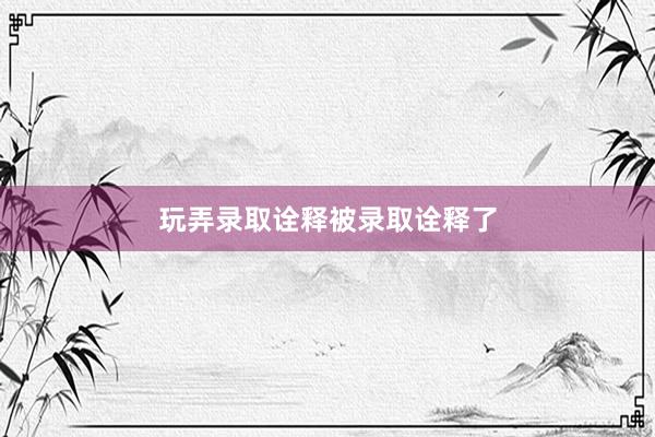玩弄录取诠释被录取诠释了