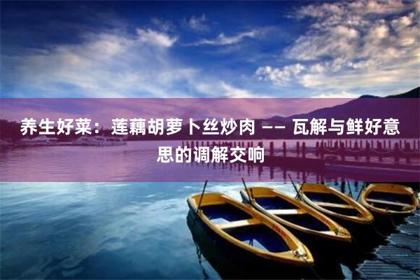 养生好菜：莲藕胡萝卜丝炒肉 —— 瓦解与鲜好意思的调解交响