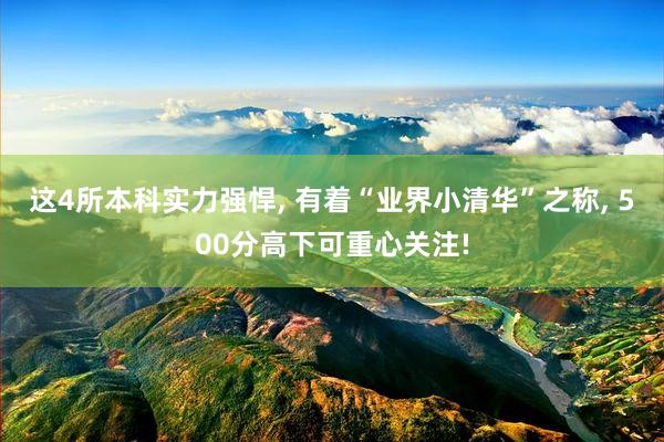 这4所本科实力强悍, 有着“业界小清华”之称, 500分高下可重心关注!