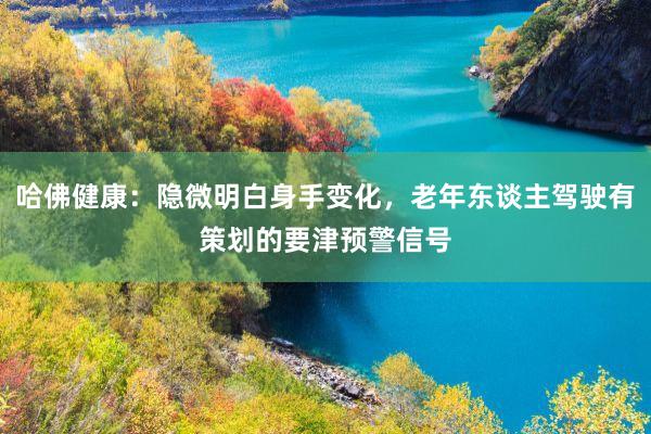 哈佛健康：隐微明白身手变化，老年东谈主驾驶有策划的要津预警信号