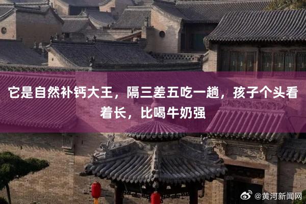它是自然补钙大王，隔三差五吃一趟，孩子个头看着长，比喝牛奶强