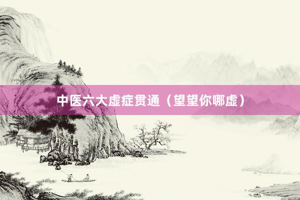 中医六大虚症贯通（望望你哪虚）
