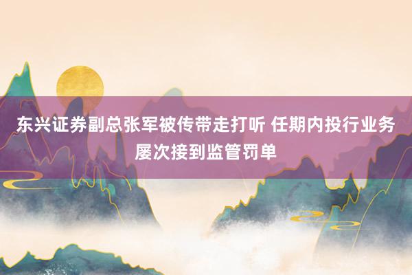 东兴证券副总张军被传带走打听 任期内投行业务屡次接到监管罚单