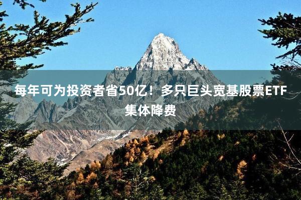 每年可为投资者省50亿！多只巨头宽基股票ETF集体降费